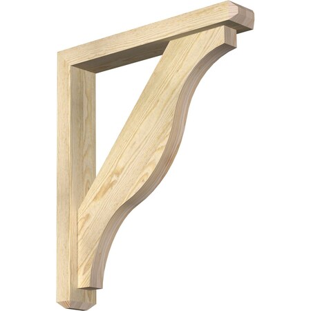 Funston Craftsman Rough Sawn Bracket w/ Offset Brace, Douglas Fir, 4"W x 24"D x 28"H